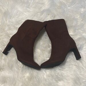 Classic Brown Suede Ankle Booties with Block Heel